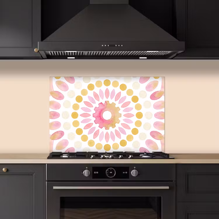 Salpicaderos de cocina - Resumen - Mandala - Arte - Moderno - Rosa — 5