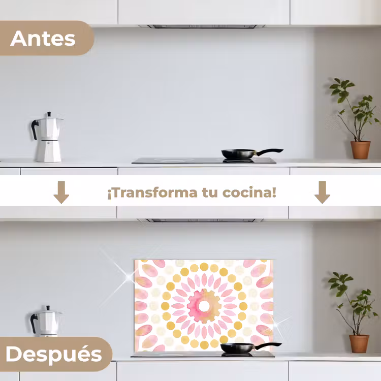 Salpicaderos de cocina - Resumen - Mandala - Arte - Moderno - Rosa — 7