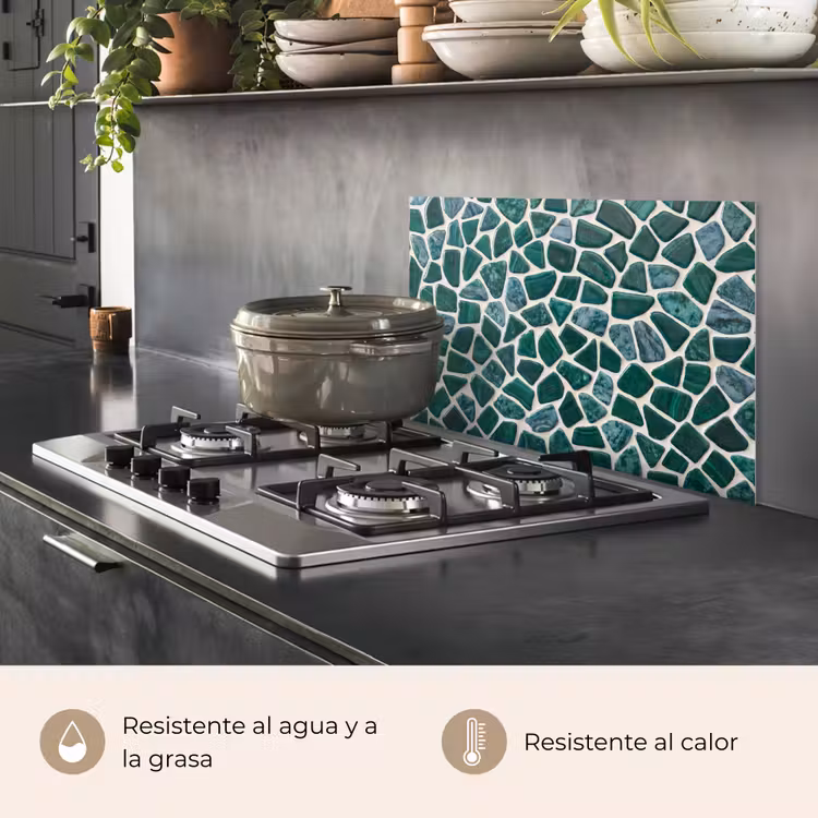 Salpicaderos de cocina - Textura - Piedra - Verde - Abstracto - Estampado — 2