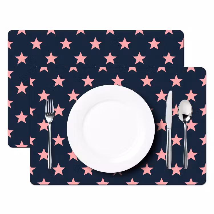 Salvamantel – 6 piezas - Patrón - Estrellas - Rosa — 2