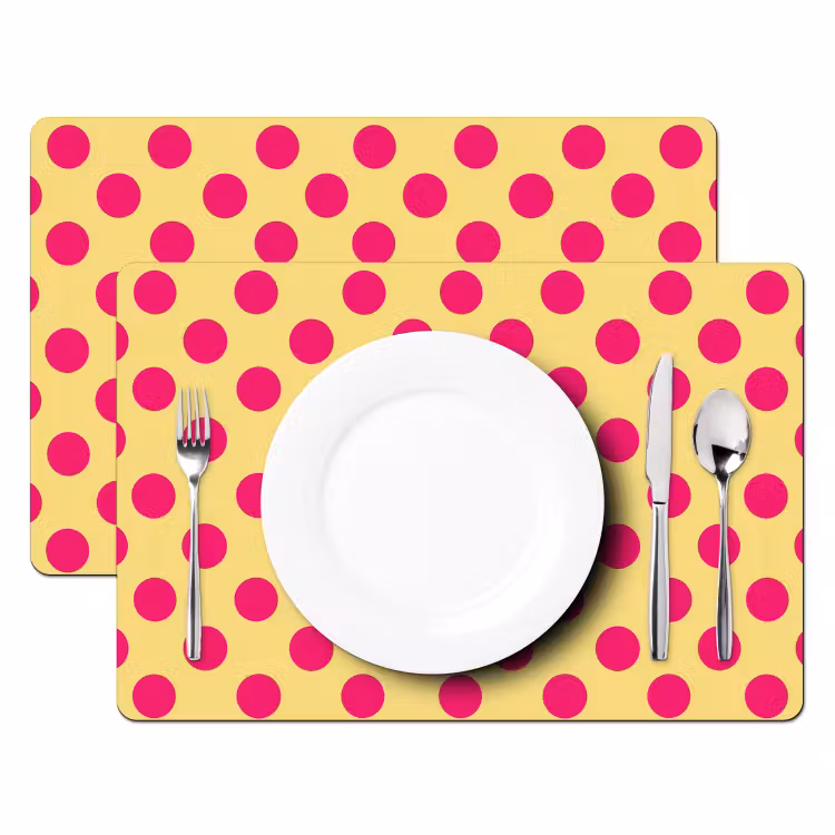 Salvamantel – 6 piezas - Rosa - Lunares - Amarillo — 2