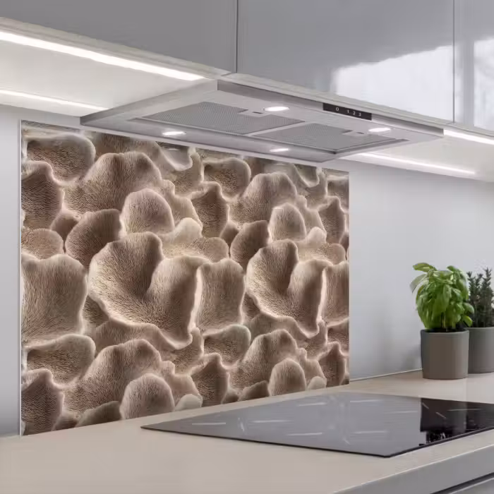 Salpicaderos de cocina - Forma de abanico - Beige - Textura de fibra