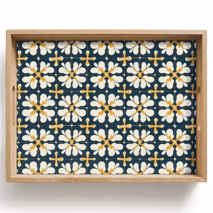Bandeja - Motivo - Azulejo - Amarillo ocre