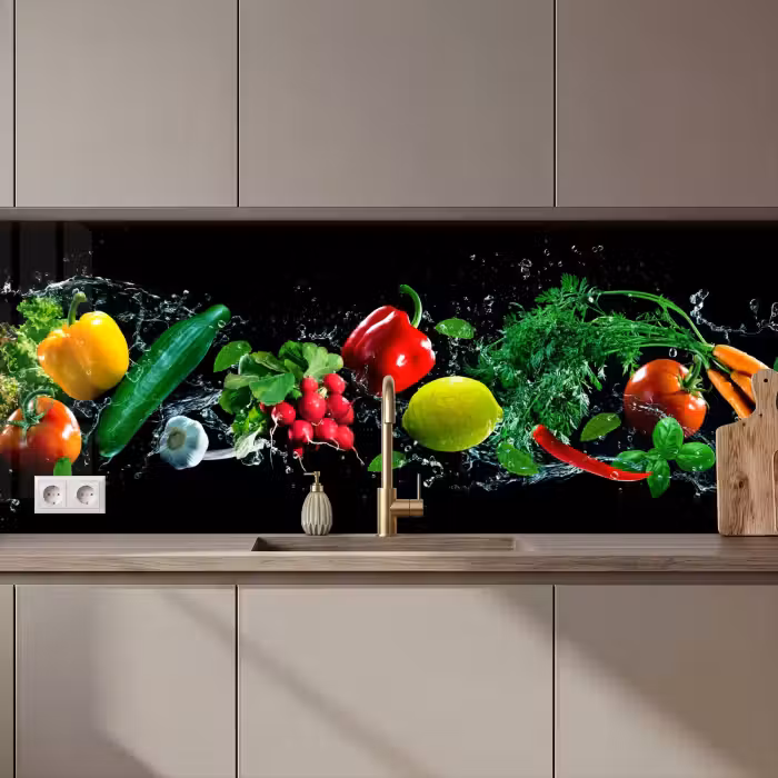 Revestimiento cocina - Vegetal - Salpicadura - Negro