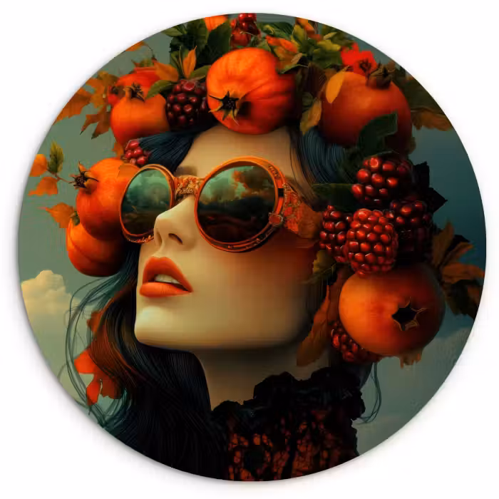 Cuadro redondo - Mujer - Granada - Otoño - Gafas de sol