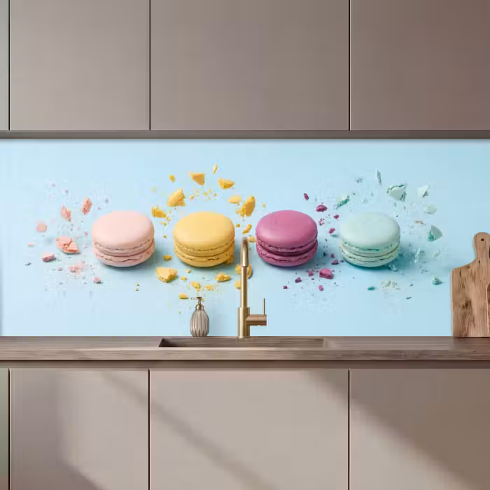 Revestimiento cocina - Macarrones - Colorido - Pastel