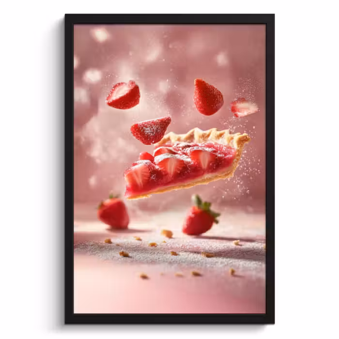 Cuadros enmarcados - Fresa - Tarta - Comida - Rosa