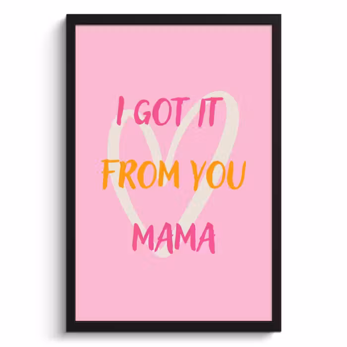 Cuadros enmarcados - Mamá - Cita - Corazón - Rosa