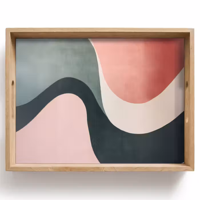 Bandeja - Abstracto - Ondas - Elegante - Rosa