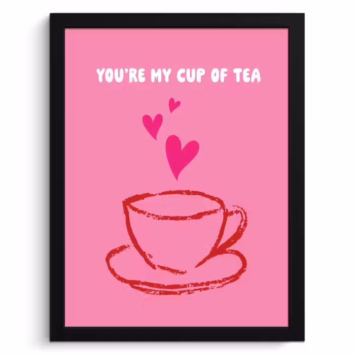 Cuadros enmarcados - Té - Rosa - San Valentín - Texto