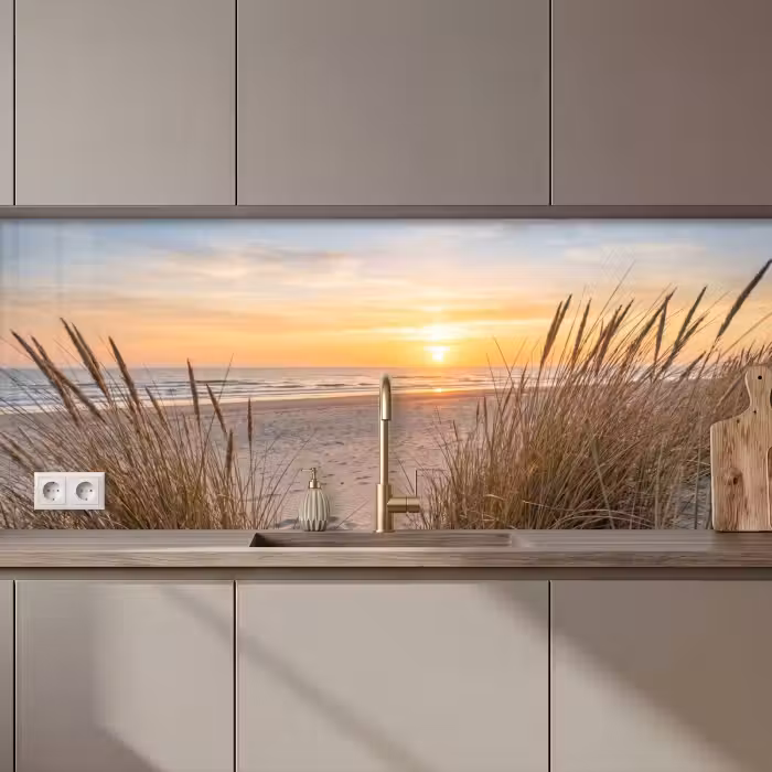 Revestimiento cocina - Puesta de sol - Dunas - Mar