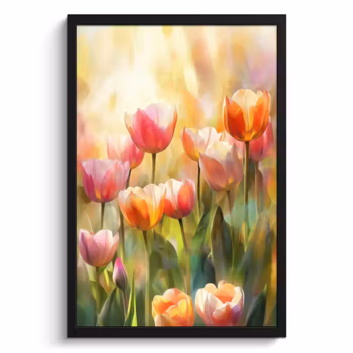 Cuadros enmarcados - Tulipanes - Cuento de hadas - Colorido