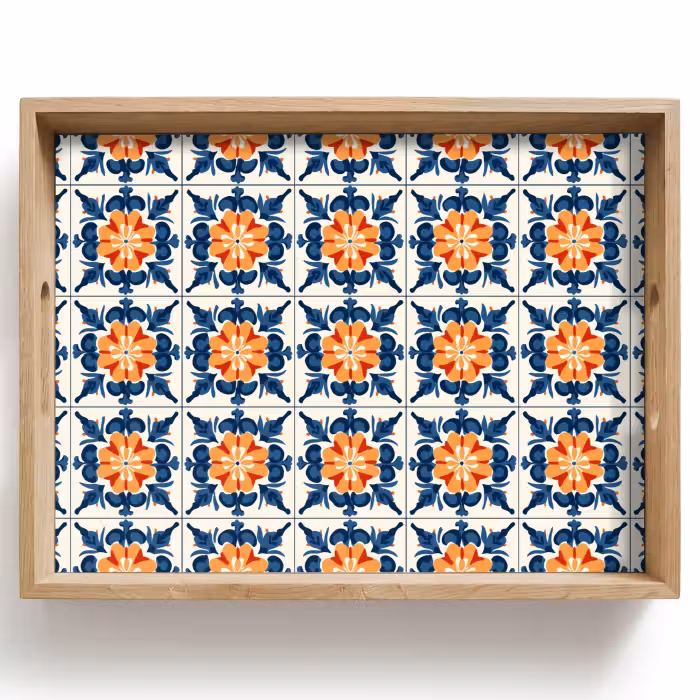 Bandeja - Tradicional - Azulejos - Naranja