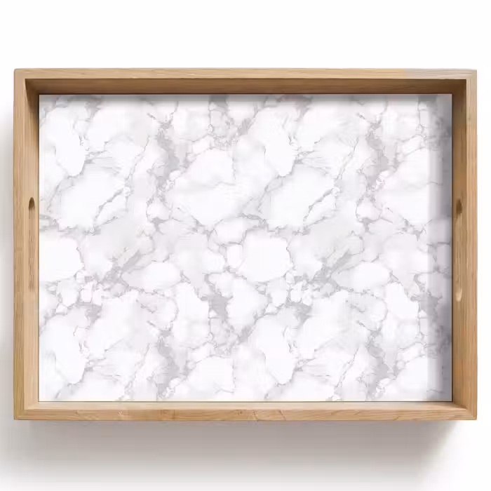 Bandeja - Blanco - Mármol - Gris