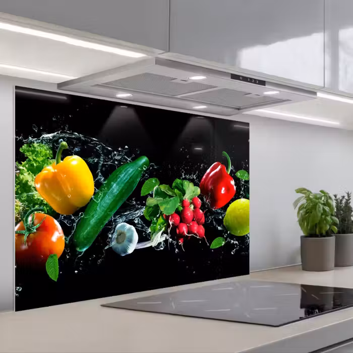 Salpicaderos de cocina - Vegetal - Salpicadura - Negro