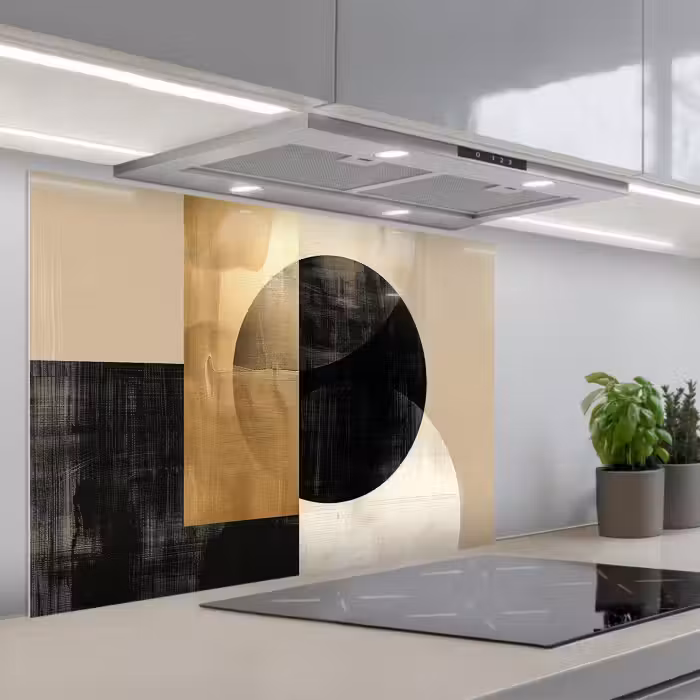 Salpicaderos de cocina - Abstracto - Oro - Negro - Arte