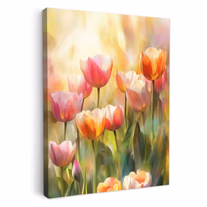 Lienzos decorativos - Tulipanes - Cuento de hadas - Colorido