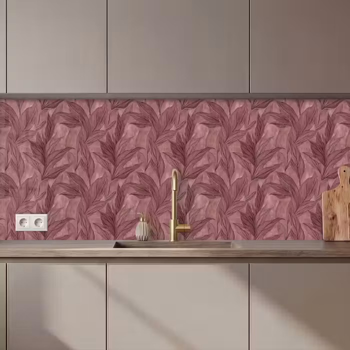 Revestimiento cocina - Hojas - Patrón - Morado