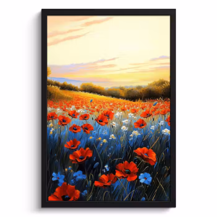 Cuadros enmarcados - Amapola - Campo de flores - Colorido