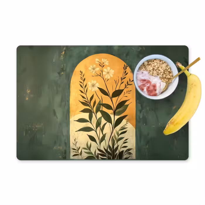 Vinilo para manteles individuales - Planta - Flores - Blanco