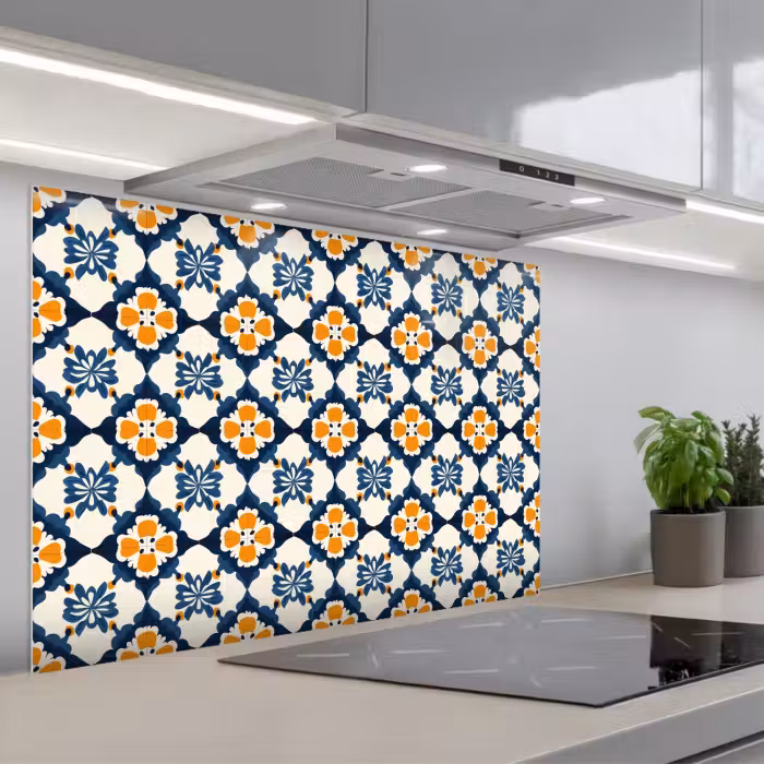 Salpicaderos de cocina - Clásico - Geométrico - Azul