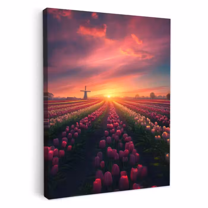 Lienzos decorativos - Molino - Atardecer - Paisaje