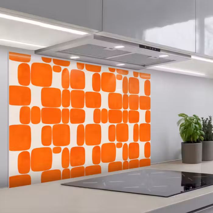 Salpicaderos de cocina - Estampado - Retro - Naranja