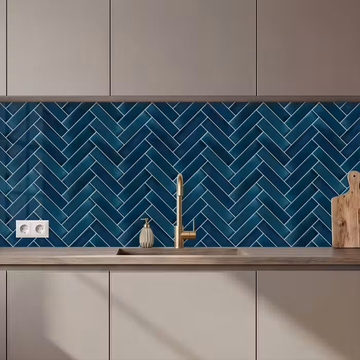 Revestimiento cocina - Espiga - Baldosas - Azul oscuro