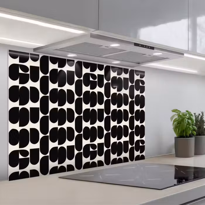 Salpicaderos de cocina - Moderno - Estampado - Negro