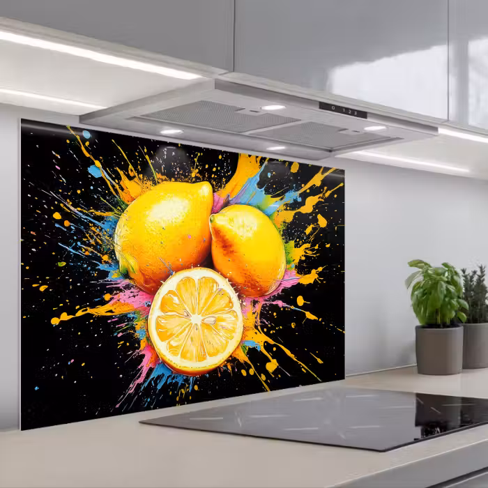 Salpicaderos de cocina - Limón - Graffiti - Colorido - Pintura - Moderno